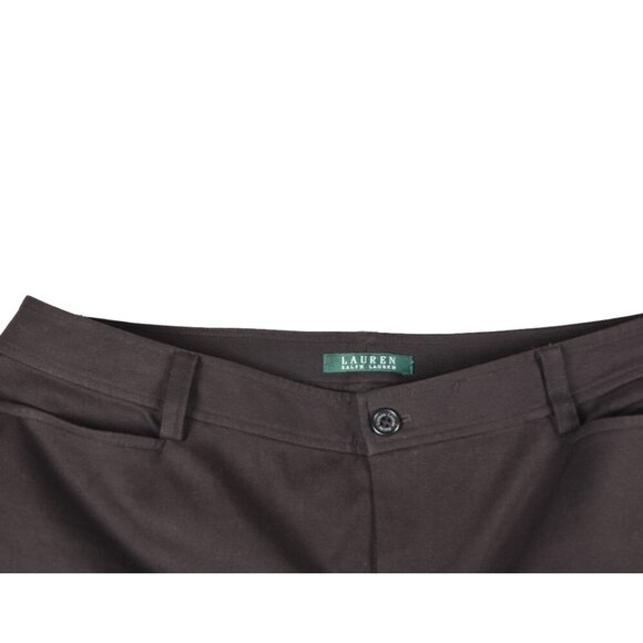 Ralph Lauren Straight-Leg Stretch Pants Women’s 14 Chocolate Brown Cotton Twill - Picture 3 of 6